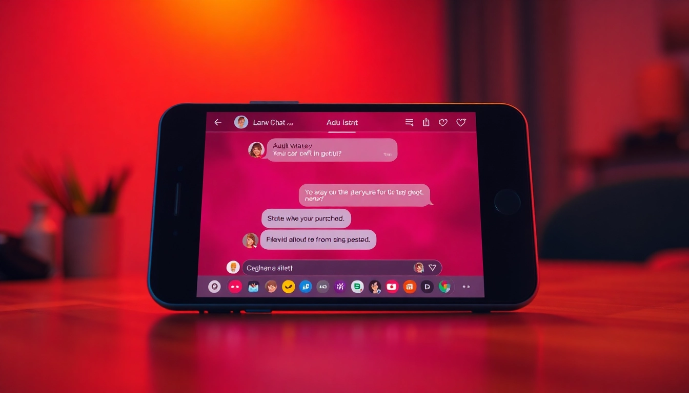 Engaging NSFW chat bot interaction on a modern device with vibrant colors and playful interface.